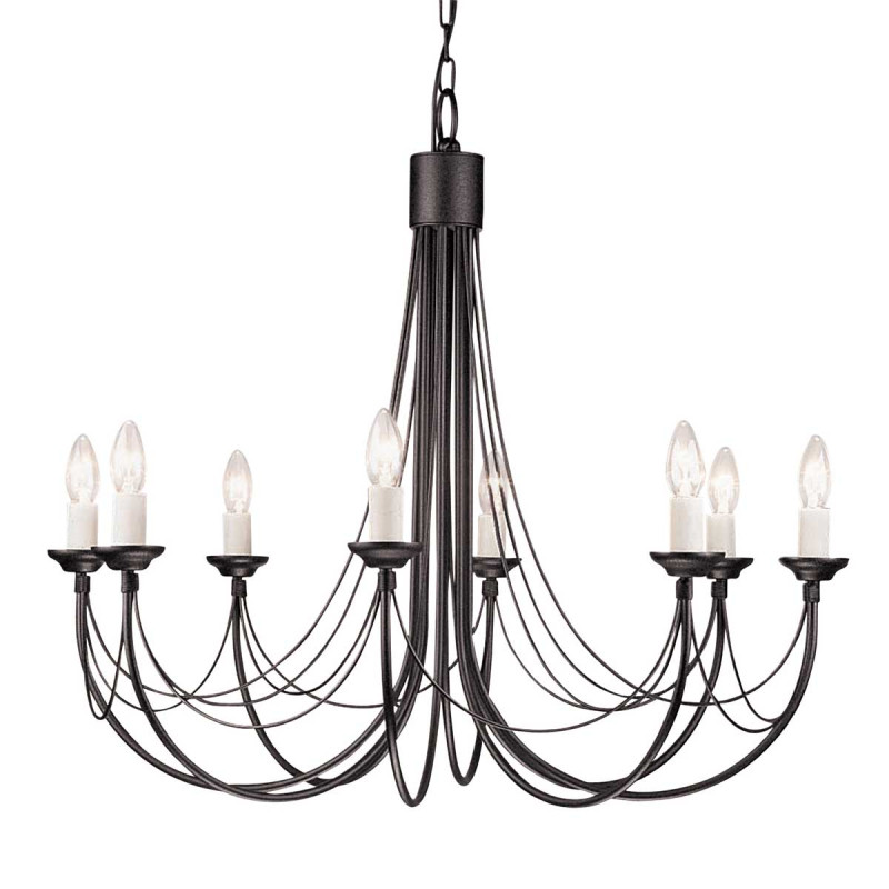 Żyrandol Carisbrooke - 8 źródeł światła - Czarny CB8-BLACK