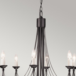 Żyrandol Carisbrooke - 8 źródeł światła - Czarny CB8-BLACK