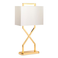 Lampa stołowa Cross - 1 źródło światła - Polerowane złoto - Abażur w kolorze kości słoniowej CROSS-TL-IVORY