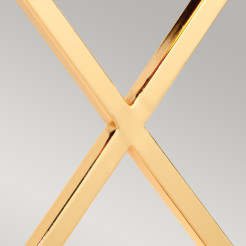 Lampa stołowa Cross - 1 źródło światła - Polerowane złoto - Abażur w kolorze kości słoniowej CROSS-TL-IVORY