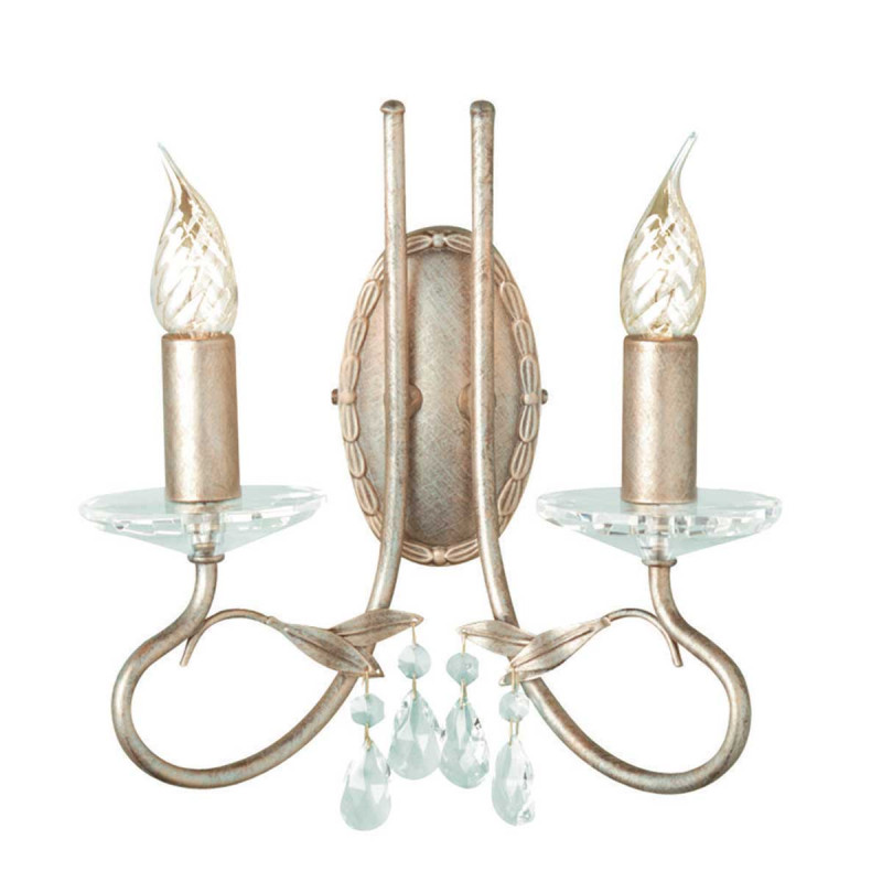 Kinkiet Christina - 2 źródła światła - Srebrny, złota patyna CRT2-SILVER-GOLD