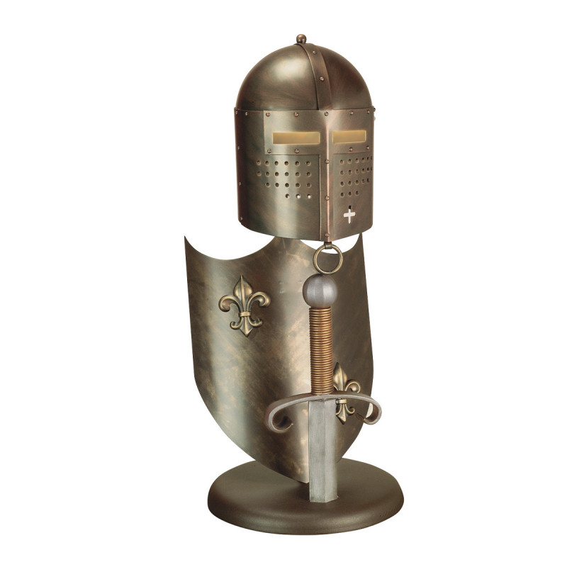 Lampa stołowa Crusader - 1 źródło światła - Oksydowany brąz CRUSADER-T-L
