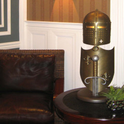Lampa stołowa Crusader - 1 źródło światła - Oksydowany brąz CRUSADER-T-L