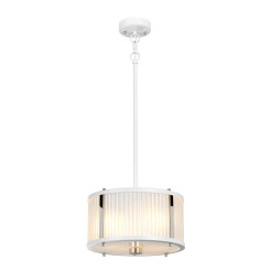 Lampa wisząca Corona - 2 źródła światła - Satynowa biel, polerowany nikiel DL-CORONA-2P-WPN
