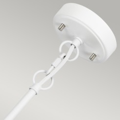 Lampa wisząca Corona - 2 źródła światła - Satynowa biel, polerowany nikiel DL-CORONA-2P-WPN