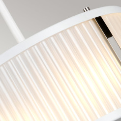 Lampa wisząca Corona - 2 źródła światła - Satynowa biel, polerowany nikiel DL-CORONA-2P-WPN
