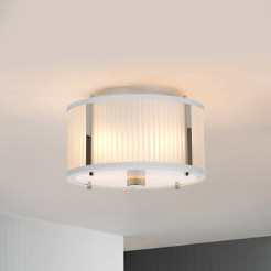 Lampa wisząca Corona - 2 źródła światła - Satynowa biel, polerowany nikiel DL-CORONA-2P-WPN