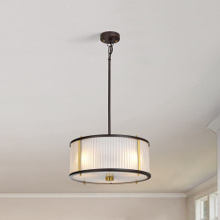 Lampa wisząca Corona - 3 źródła światła - Ciemnobrązowy, postarzany mosiądz DL-CORONA-3P-BAB