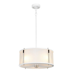 Lampa wisząca Corona - 3 źródła światła - Satynowa biel, polerowany nikiel DL-CORONA-3P-WPN