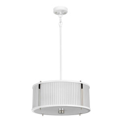Lampa wisząca Corona - 3 źródła światła - Satynowa biel, polerowany nikiel DL-CORONA-3P-WPN