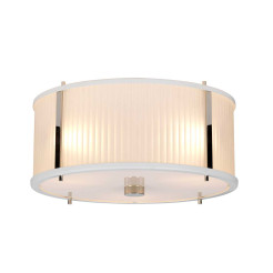 Lampa wisząca Corona - 3 źródła światła - Satynowa biel, polerowany nikiel DL-CORONA-3P-WPN