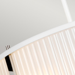 Lampa wisząca Corona - 3 źródła światła - Satynowa biel, polerowany nikiel DL-CORONA-3P-WPN