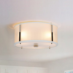 Lampa wisząca Corona - 3 źródła światła - Satynowa biel, polerowany nikiel DL-CORONA-3P-WPN