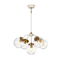 Lampa wisząca Cosmos - 5 źródeł światła - Kremowy, postarzany mosiądz DL-COSMOS5
