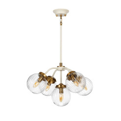Lampa wisząca Cosmos - 5 źródeł światła - Kremowy, postarzany mosiądz DL-COSMOS5