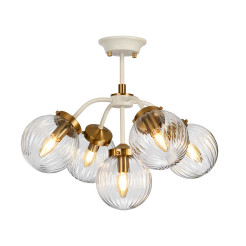 Lampa wisząca Cosmos - 5 źródeł światła - Kremowy, postarzany mosiądz DL-COSMOS5