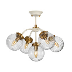 Lampa wisząca Cosmos - 5 źródeł światła - Kremowy, postarzany mosiądz DL-COSMOS5