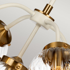 Lampa wisząca Cosmos - 5 źródeł światła - Kremowy, postarzany mosiądz DL-COSMOS5