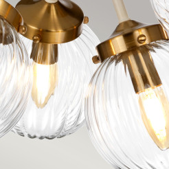 Lampa wisząca Cosmos - 5 źródeł światła - Kremowy, postarzany mosiądz DL-COSMOS5
