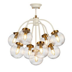 Lampa wisząca Cosmos - 9 źródeł światła - Kremowy, postarzany mosiądz DL-COSMOS9