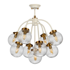 Lampa wisząca Cosmos - 9 źródeł światła - Kremowy, postarzany mosiądz DL-COSMOS9