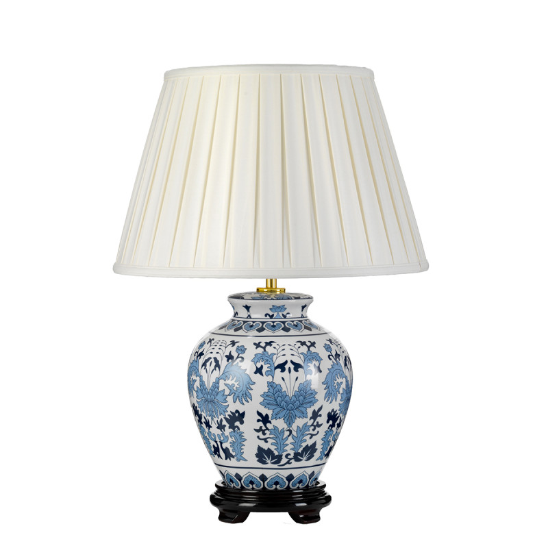 Lampa stołowa Linyi - 1 źródło światła - Niebieski, biały DL-LINYI-TL