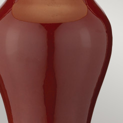 Lampa stołowa Oxblood - 1 źródło światła - Czerwony - Kremowy abażur DL-MAJIN-SMALL-TL-OXB