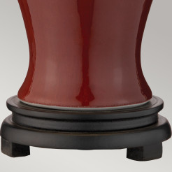 Lampa stołowa Oxblood - 1 źródło światła - Czerwony - Kremowy abażur DL-MAJIN-SMALL-TL-OXB