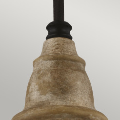 Mała lampa wisząca Matrimonio - 1 źródło światła - Ciemny postarzany cynk, drewno DL-MATRIMONIO1MP