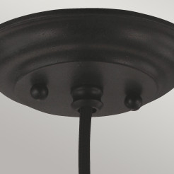 Lampa wisząca Matrimonio - 1 źródło światła - Ciemny postarzany cynk, drewno DL-MATRIMONIO-1P