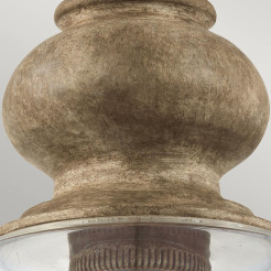 Lampa wisząca Matrimonio - 1 źródło światła - Ciemny postarzany cynk, drewno DL-MATRIMONIO-1P