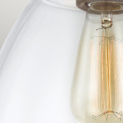 Lampa wisząca Matrimonio - 1 źródło światła - Ciemny postarzany cynk, drewno DL-MATRIMONIO-1P