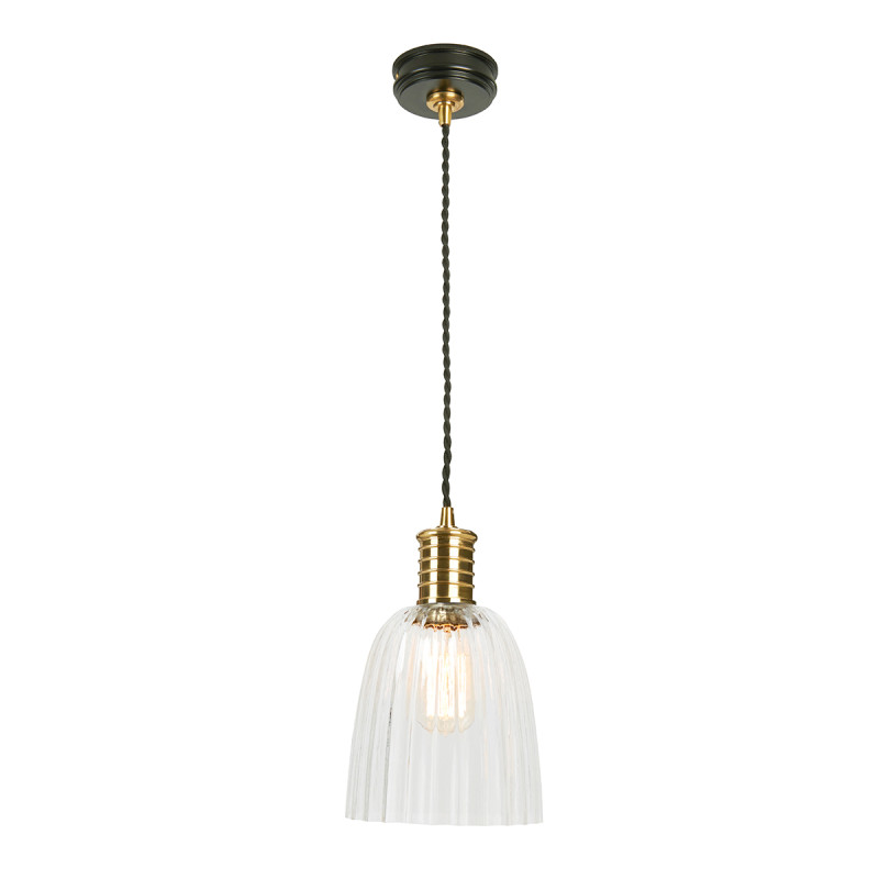 Lampa wisząca Douille - 1 źródło światła - Czarny, polerowany mosiądz DOUILLE-P-BPB