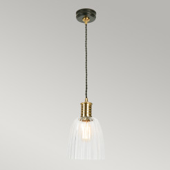 Lampa wisząca Douille - 1 źródło światła - Czarny, polerowany mosiądz DOUILLE-P-BPB