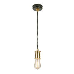 Lampa wisząca Douille - 1 źródło światła - Czarny, polerowany mosiądz DOUILLE-P-BPB