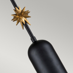 Średnia lampa wisząca Etoile - 1 źródło światła - Matowa czerń, złoty ETOILE-P-M-MB