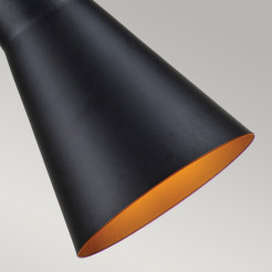 Średnia lampa wisząca Etoile - 1 źródło światła - Matowa czerń, złoty ETOILE-P-M-MB