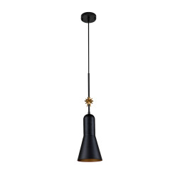 Średnia lampa wisząca Etoile - 1 źródło światła - Matowa czerń, złoty ETOILE-P-M-MB