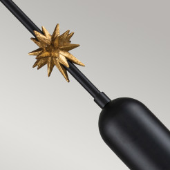 Mała lampa wisząca Etoile - 1 źródło światła - Matowa czerń, złoty ETOILE-P-S-MB
