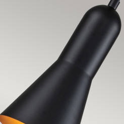 Mała lampa wisząca Etoile - 1 źródło światła - Matowa czerń, złoty ETOILE-P-S-MB