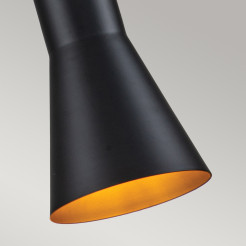 Mała lampa wisząca Etoile - 1 źródło światła - Matowa czerń, złoty ETOILE-P-S-MB