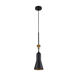 Mała lampa wisząca Etoile - 1 źródło światła - Matowa czerń, złoty ETOILE-P-S-MB
