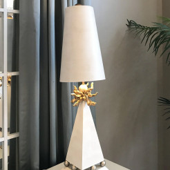 Lampa stołowa Leda - 1 źródło światła - Kremowy, złoty FB-LEDA-TL