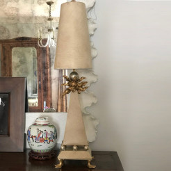 Lampa stołowa Leda - 1 źródło światła - Kremowy, złoty FB-LEDA-TL