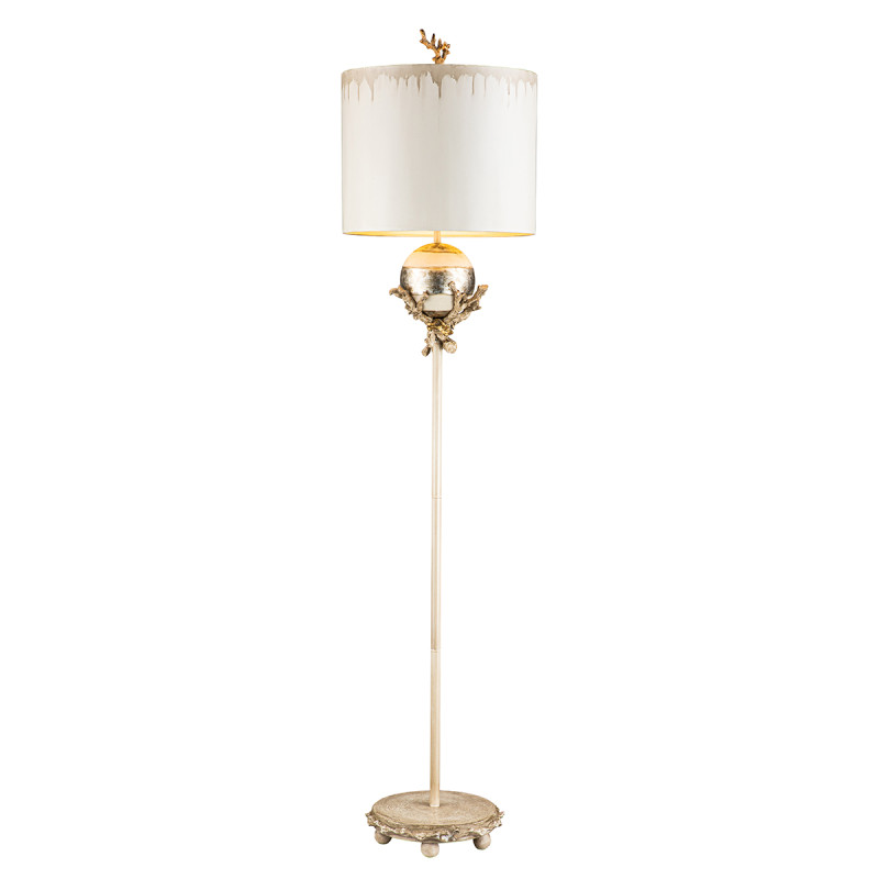 Lampa podłogowa Trellis - 1 źródło światła - Beżowa patyna, srebrny FB-TRELLIS-FL