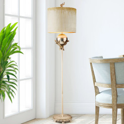Lampa podłogowa Trellis - 1 źródło światła - Beżowa patyna, srebrny FB-TRELLIS-FL