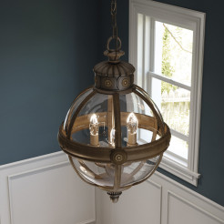 Lampa wisząca Adams - 3 źródła światła - Brytyjski brąz FE-ADAMS-3P-BRZ
