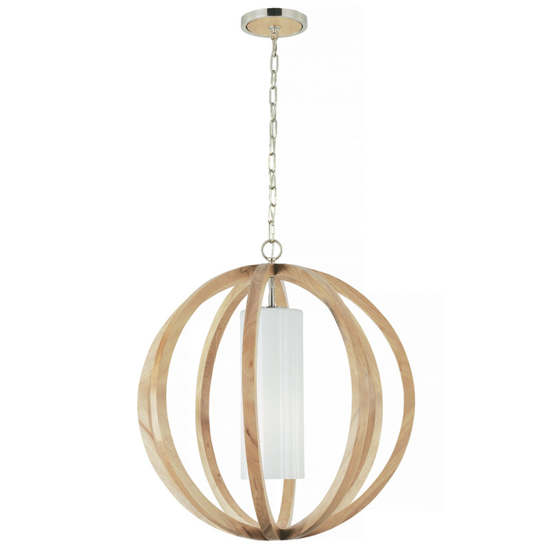 Duża lampa wisząca Allier - 1 źródło światła - Drewno FE-ALLIER-P-L-LW