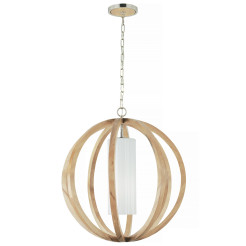 Duża lampa wisząca Allier - 1 źródło światła - Drewno FE-ALLIER-P-L-LW