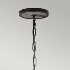 Mała lampa wisząca Allier - 1 źródło światła - Postarzane drewno, antyczne żelazo FE-ALLIER-P-WW